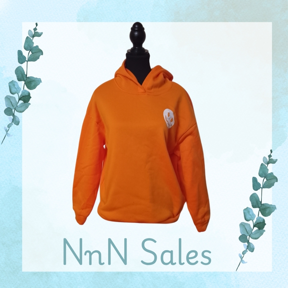 Orange Hoodie with Graphic Patch